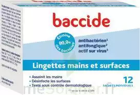 Baccide Lingette Désinfectante Mains & Surface 12 Pochettes à BRIEY
